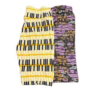 LULAROE set of 2 pairs of leggings | one size - piano keys & floral